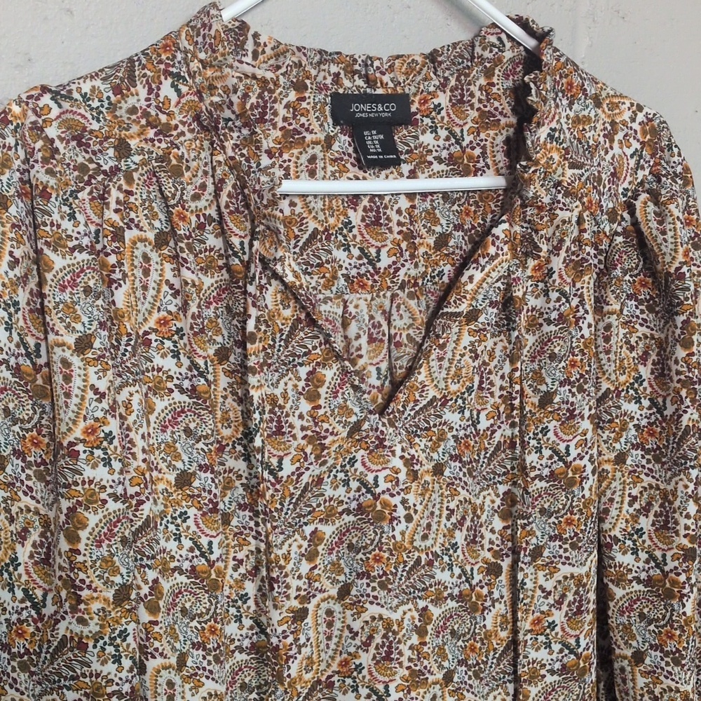 Jones New York Multicolor Floral Blouse Size 1X, like new - Picture 5 of 7